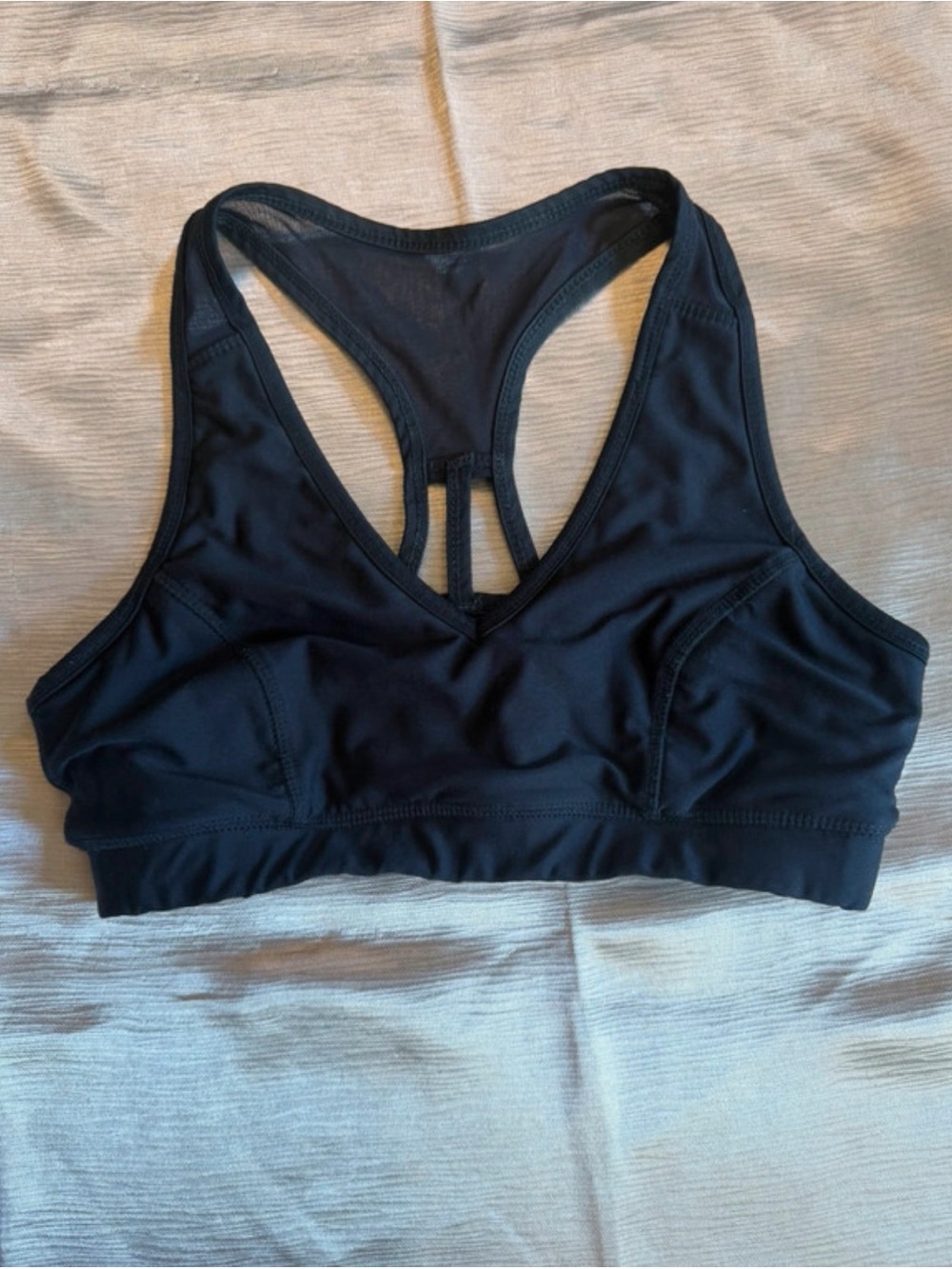 Adore Me Black Racerback Sports Bra with Strappy Back